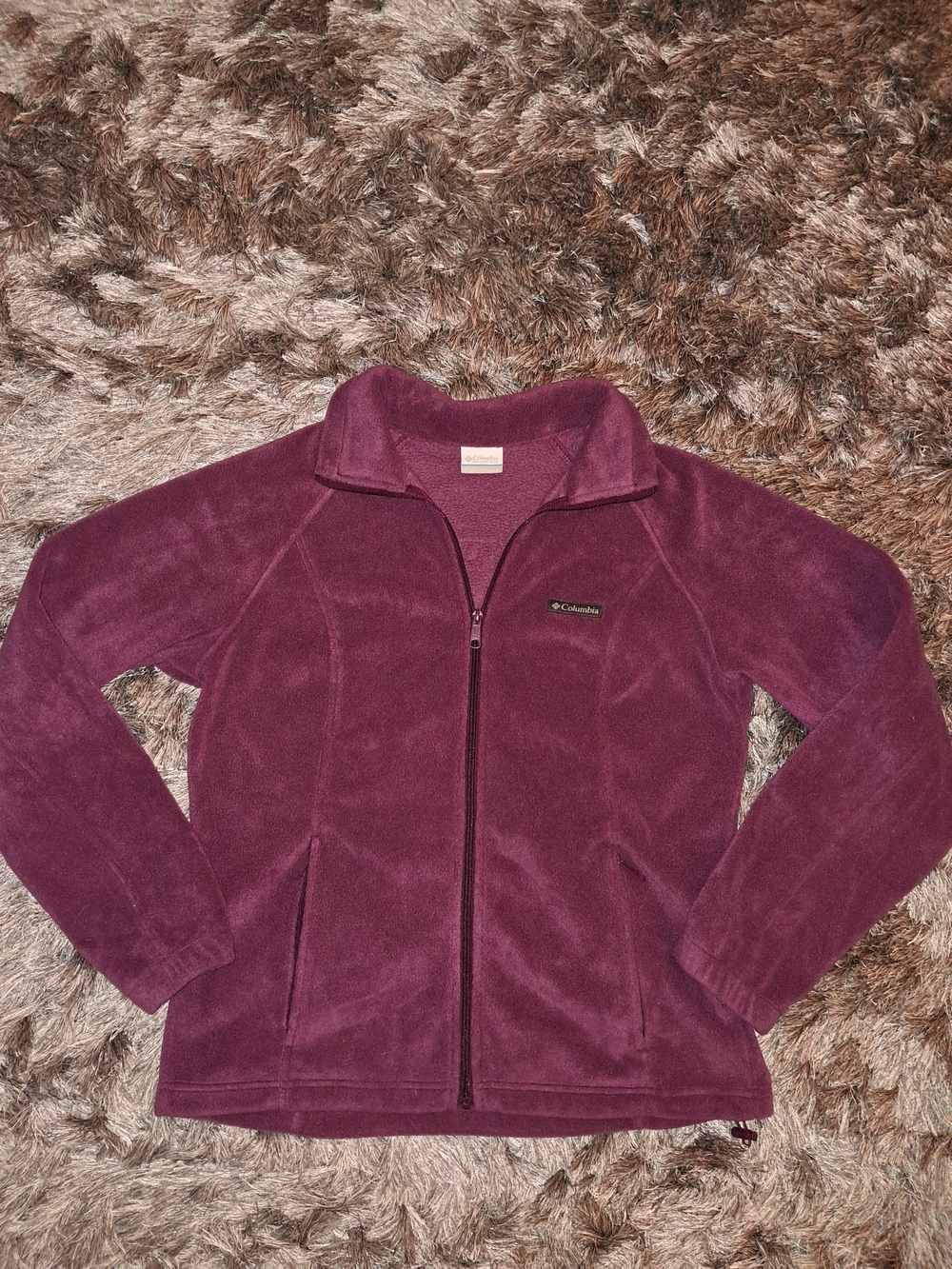Columbia Women's Berry Purple Pink Fleece Jacket - Full Zip Front Large
